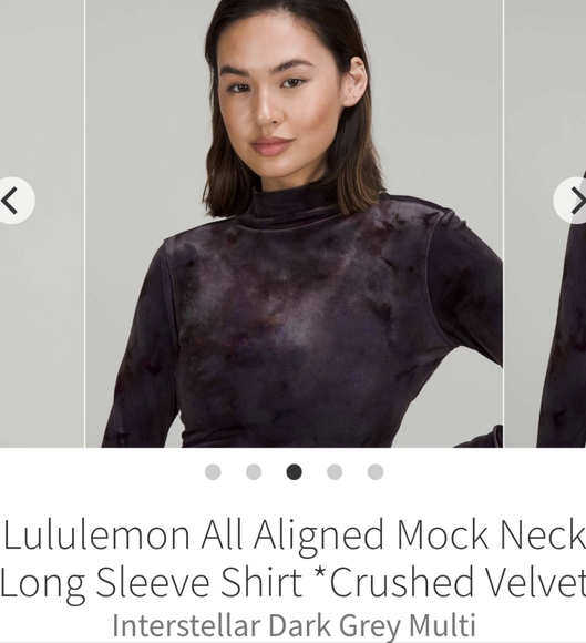 lululemon athletica Cream Long Sleeve Crop Top with Mock Neck and Sequin - Picture 2 of 6